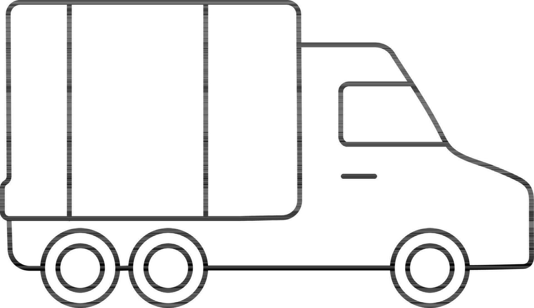 lijn kunst illustratie van levering vrachtwagen. vector