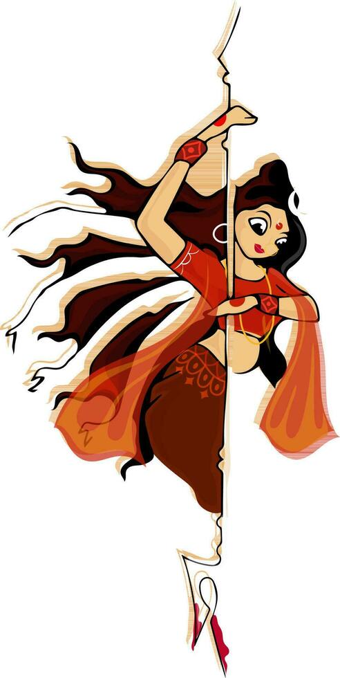 illustratie van Hindoe mythologisch, godin durga. vector