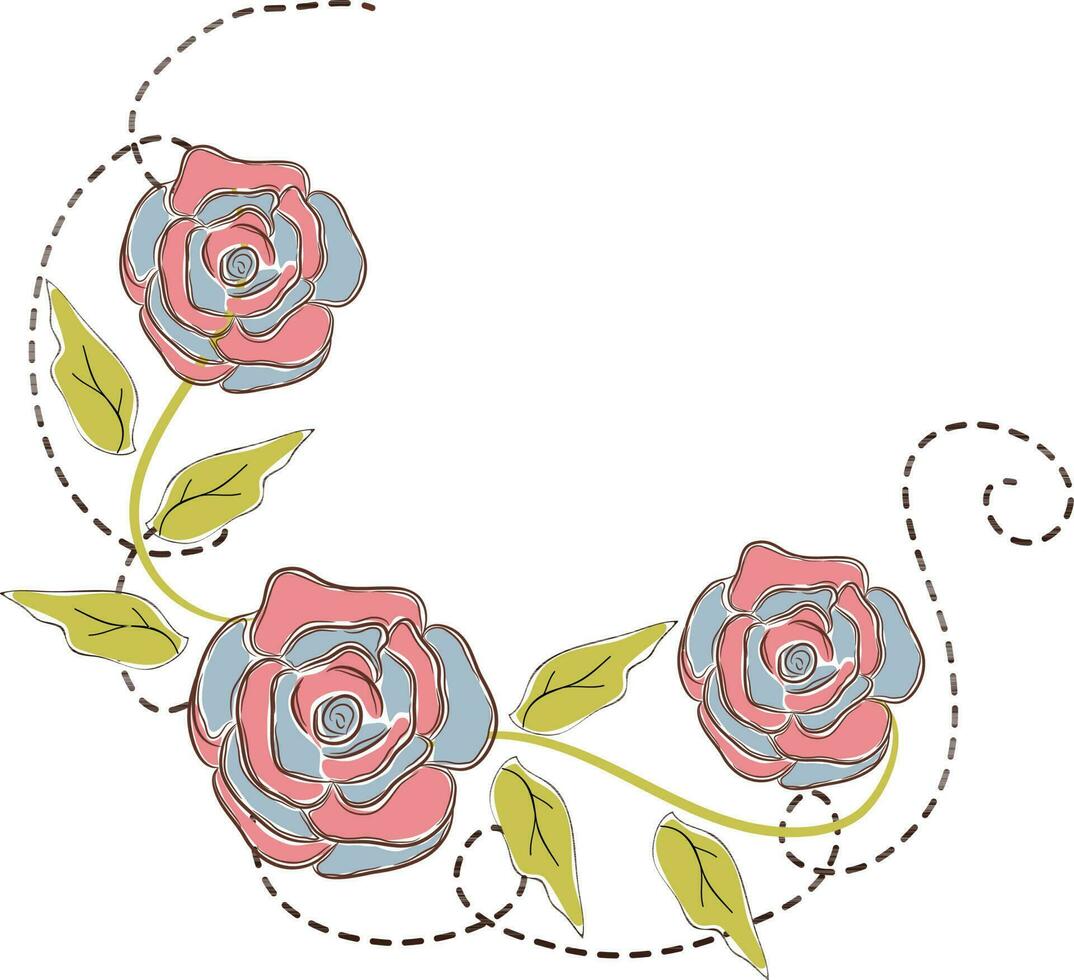 elegant kader met roos bloemen. vector