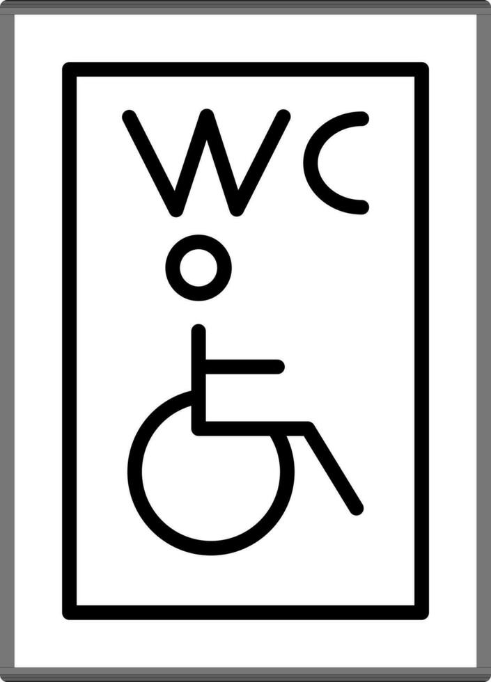 gehandicapten wc icoon in lijn kunst. vector