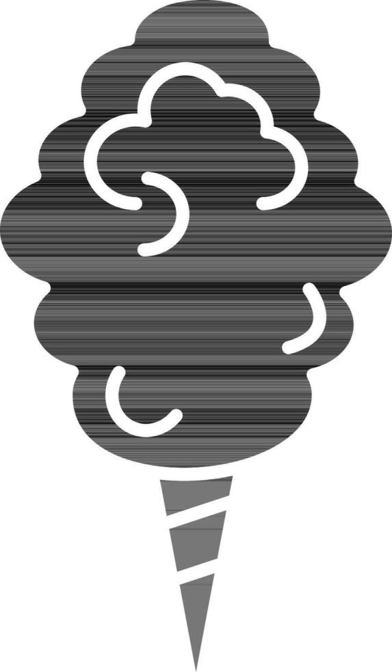zwart en wit illustratie van snoep floss icoon. vector