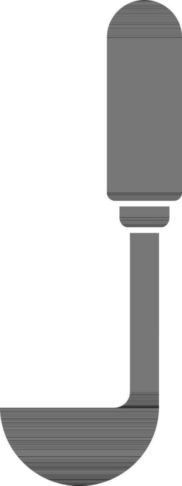 illustratie van pollepel icoon in zwart en wit kleur. vector