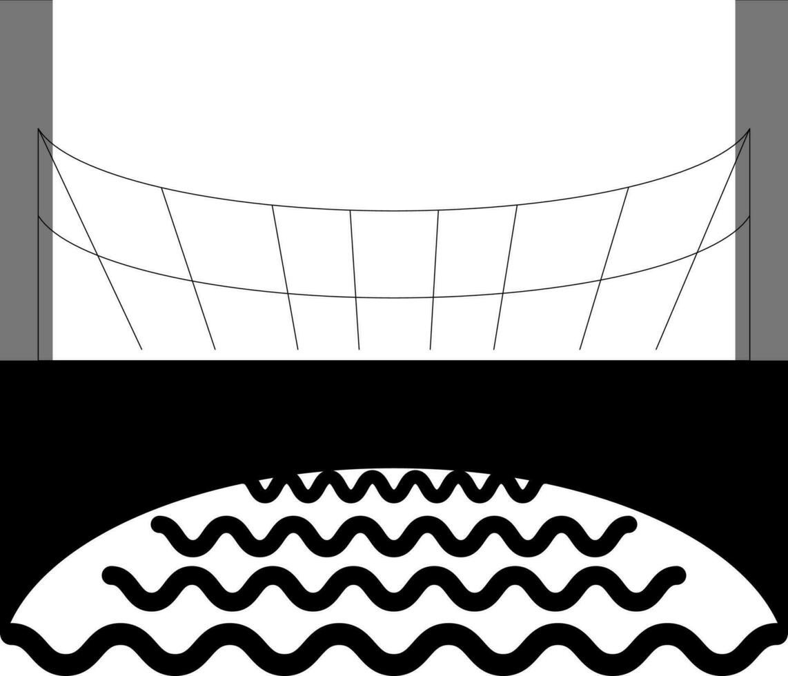 zwart en wit brug in vlak stijl. vector