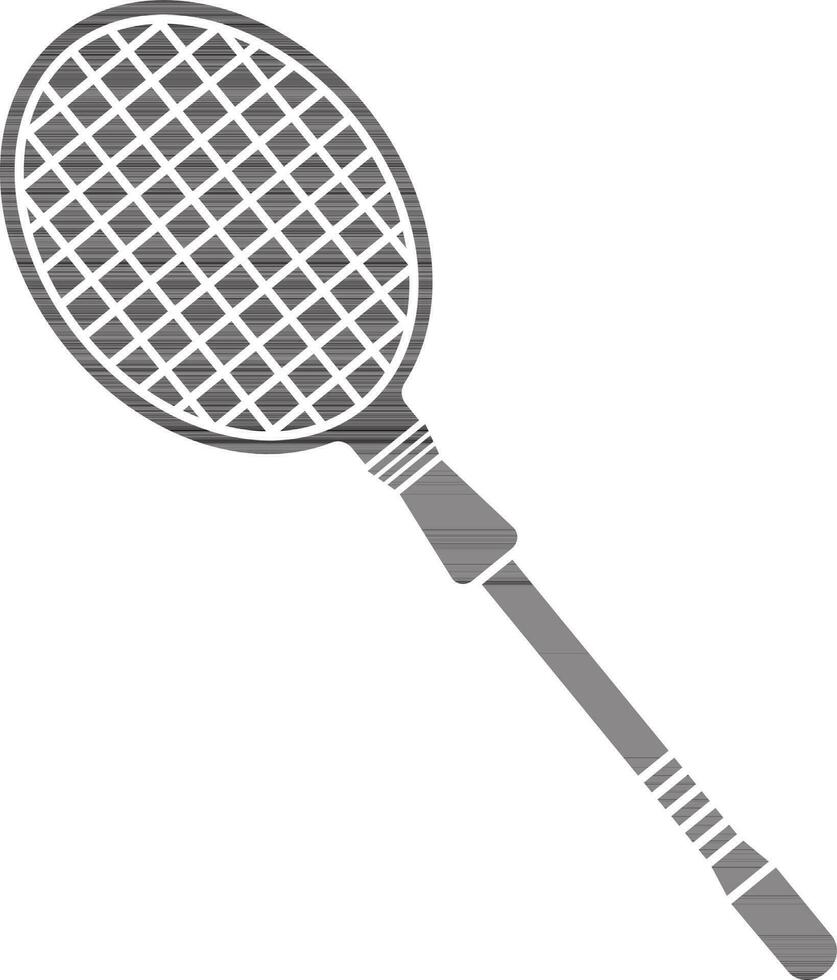 zwart en wit racket in vlak stijl. vector