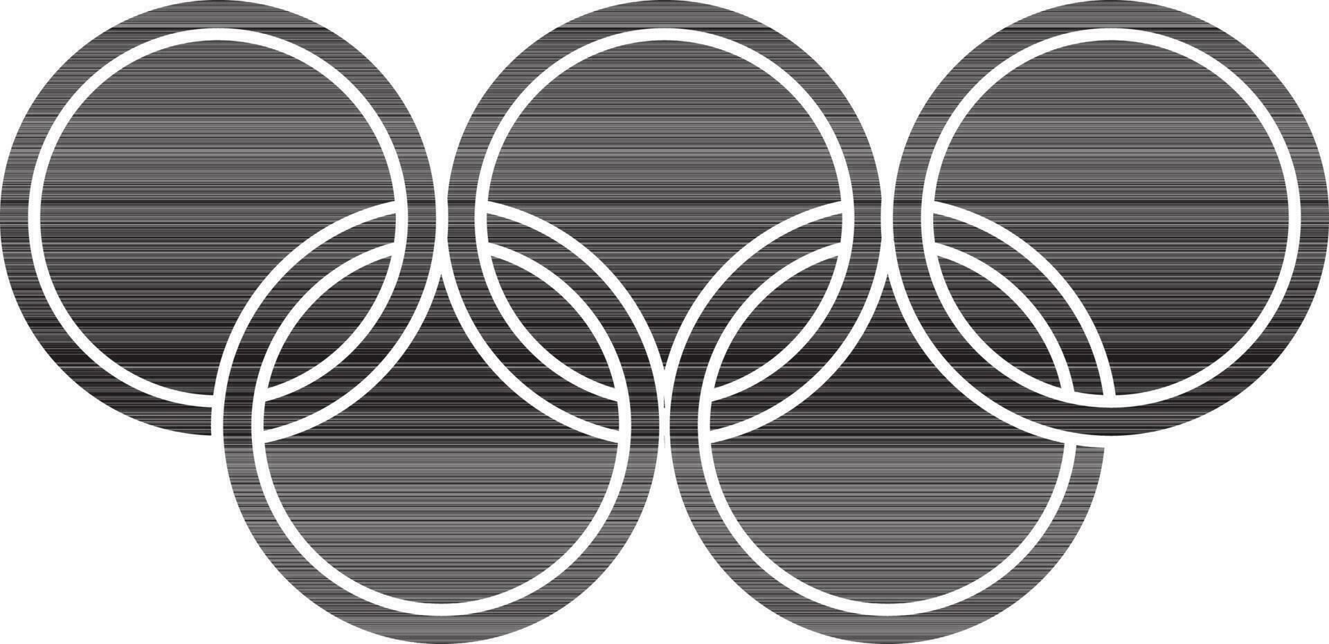 zwart en wit olympisch ringen. vector