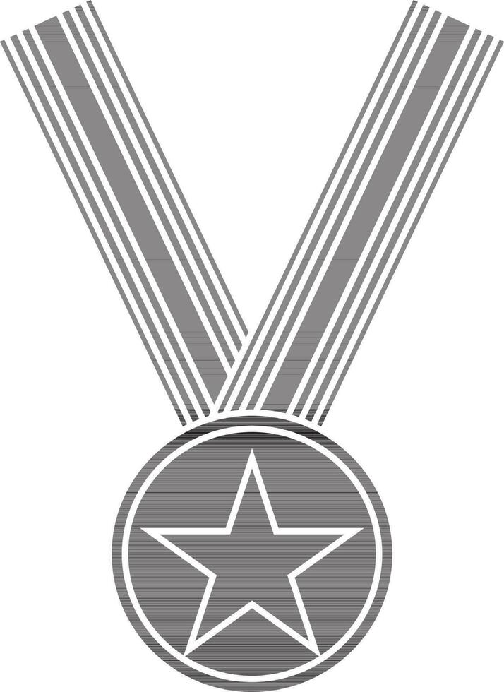 zwart en wit lint met ster medaille. vector