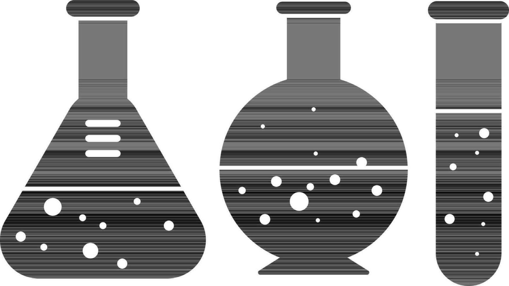 illustratie van laboratorium uitrusting: icoon in zwart en wit stijl. vector