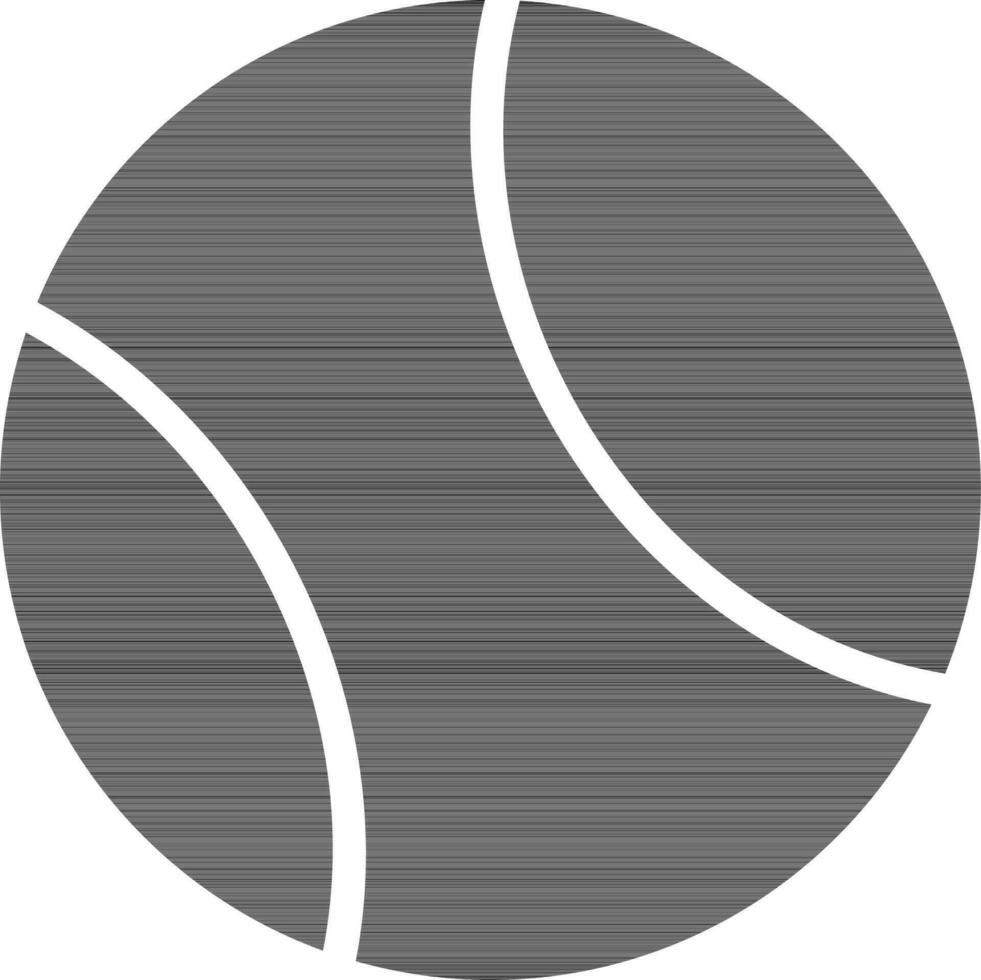 vlak stijl bal in zwart en wit kleur. vector