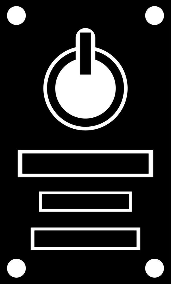 zwart en wit macht knop in vlak stijl. vector