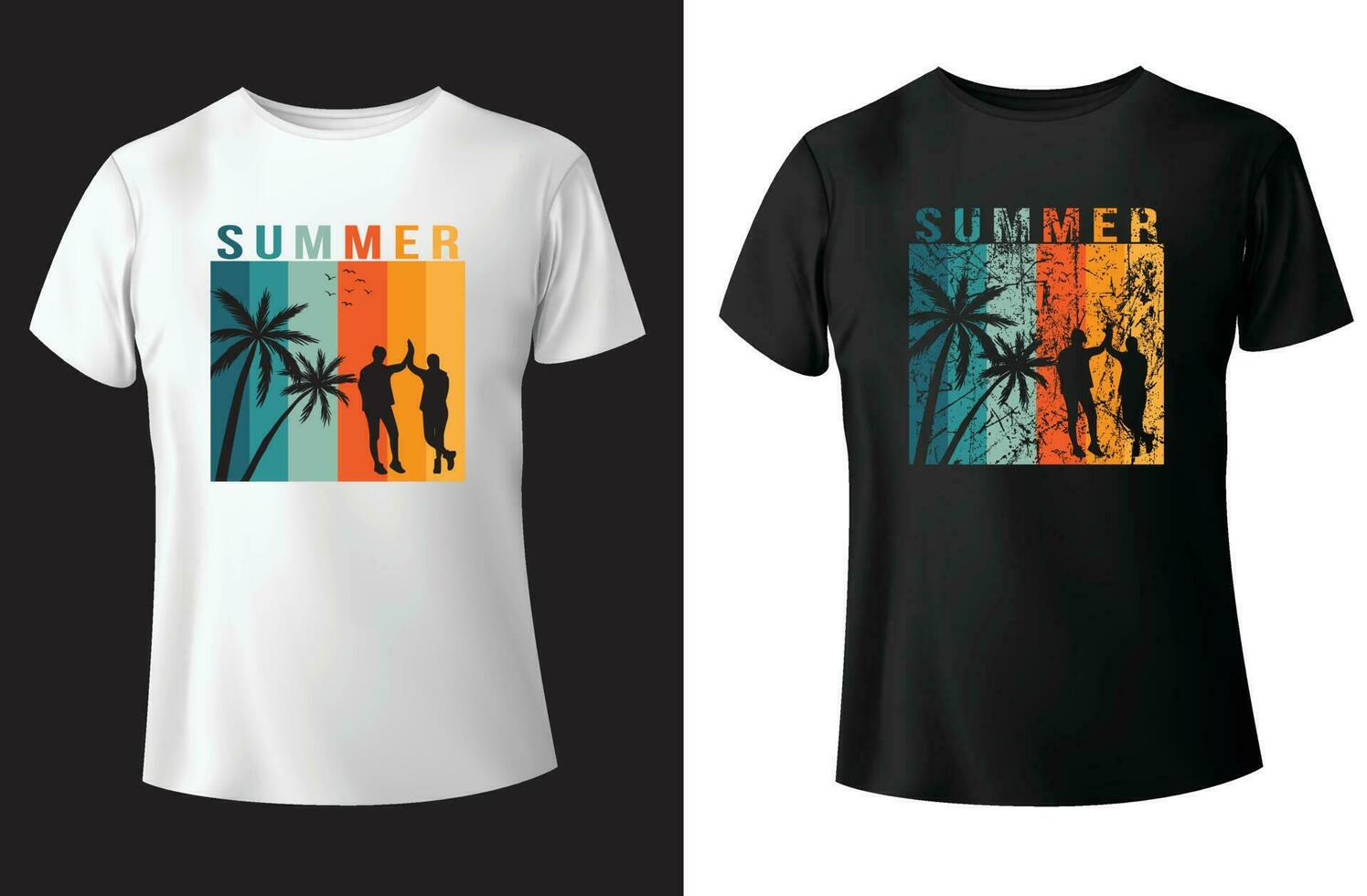 zomer t-shirt ontwerp en vector-sjabloon vector