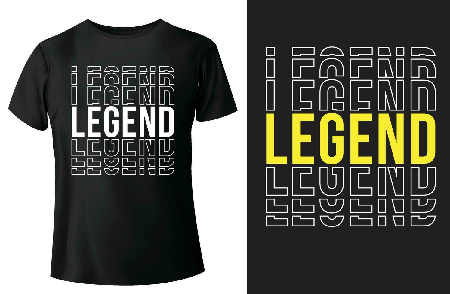 legende typografie t-shirt ontwerp en vector-sjabloon vector