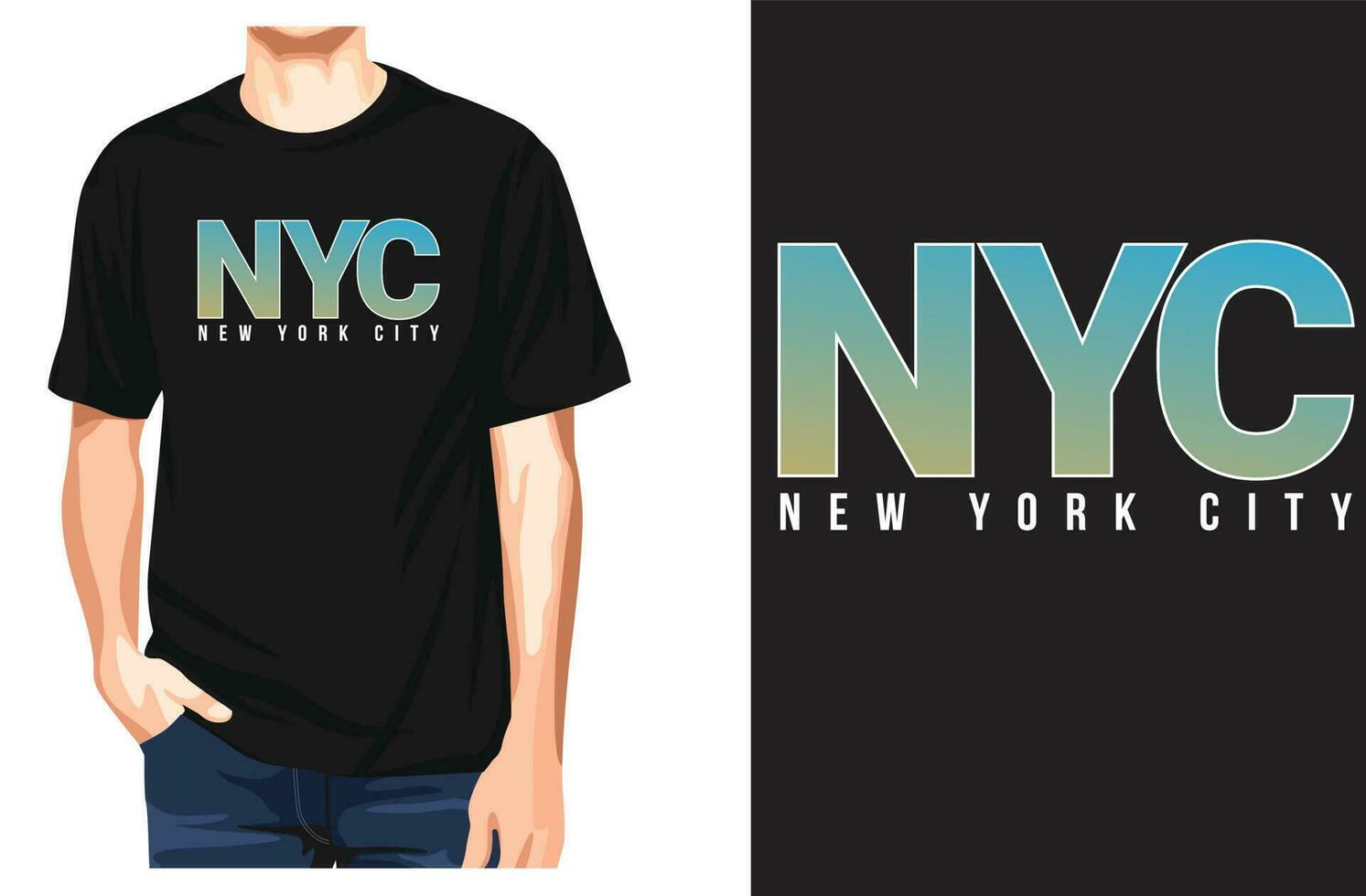 nieuw york stad elegant typografie t-shirt ontwerp en vector-sjabloon vector