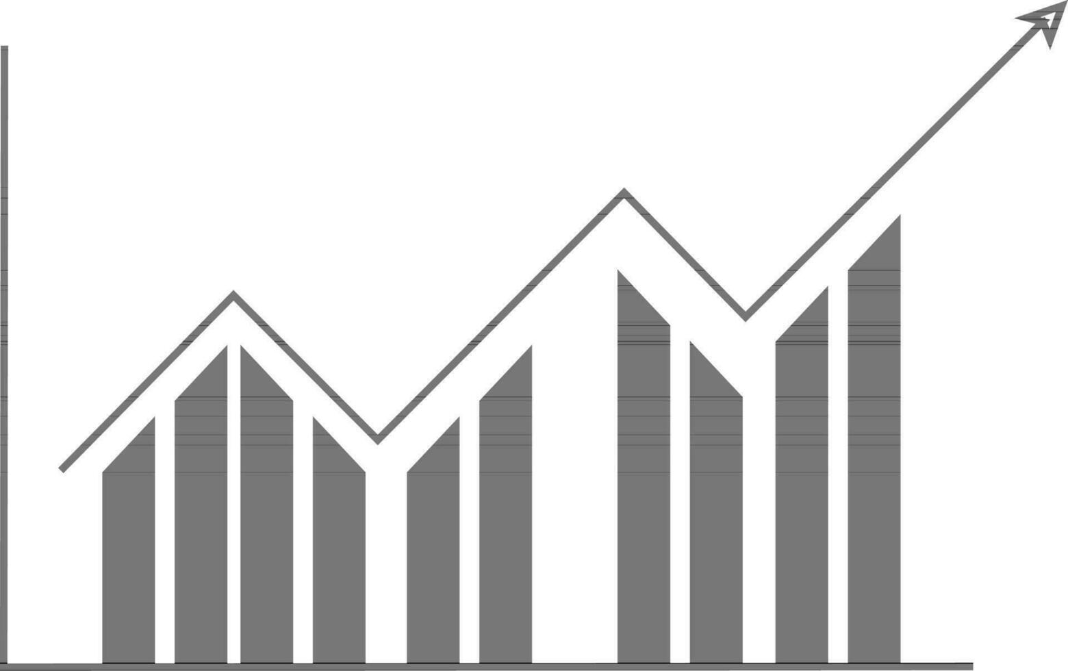 zwart en wit groeit diagram in vlak stijl. vector