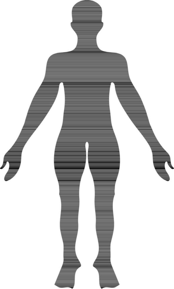 karakter van een zwart gezichtsloos mannetje lichaam structuur. vector