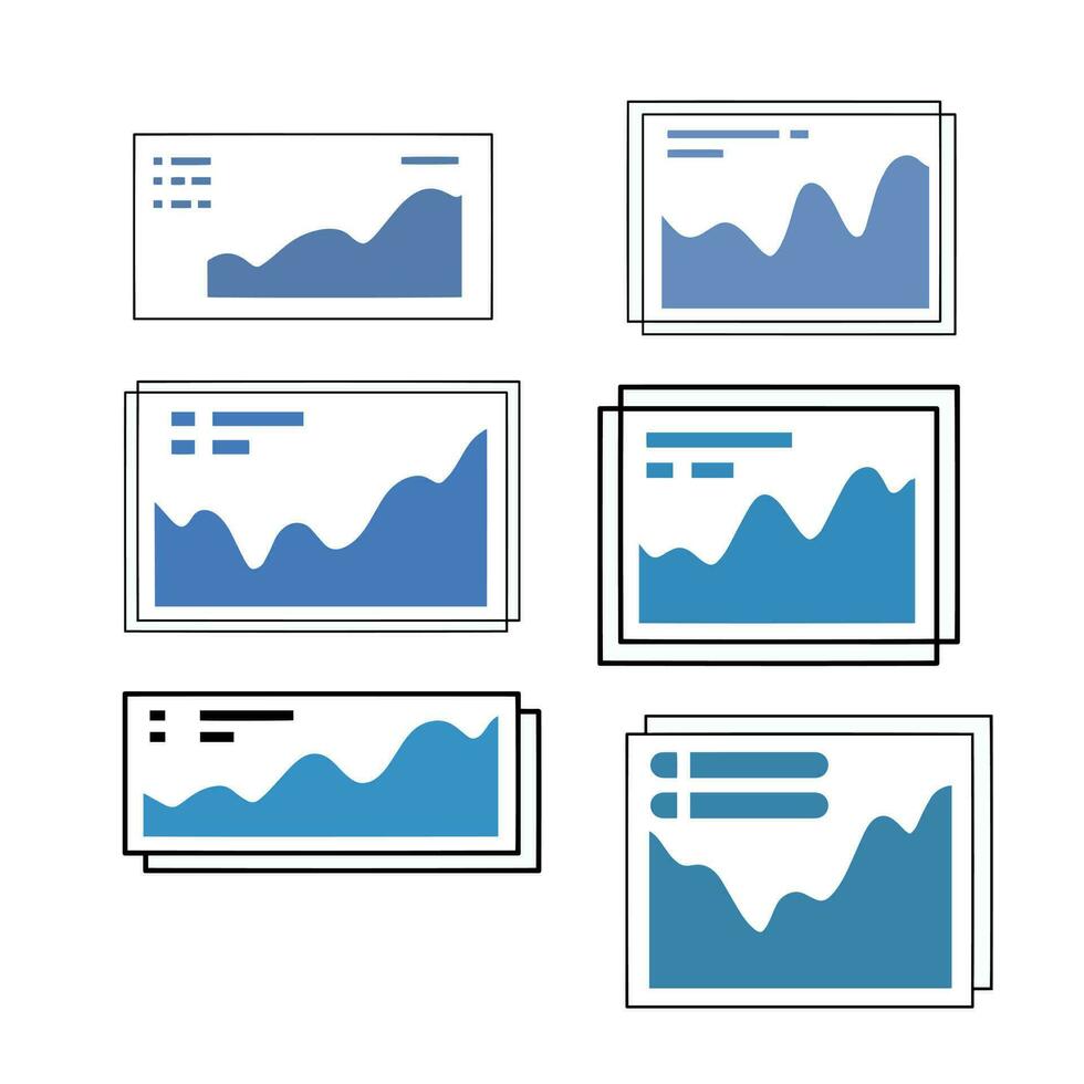 reeks van kromme grafieken. minimalistisch ontwerp van bedrijf infographics. vector