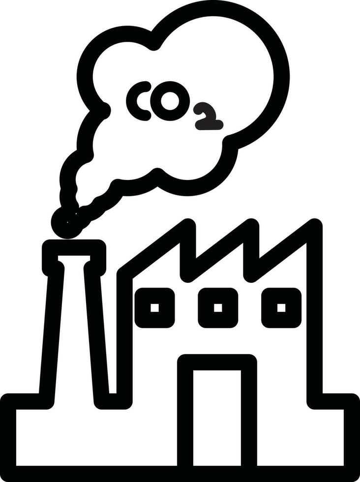 lijn kunst illustratie van rook uit koolstof dioxide co2 van industrie icoon. vector