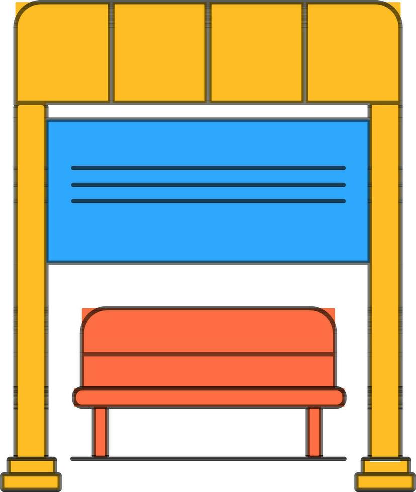 kleurrijk passagier stoel Bij bus station. vector