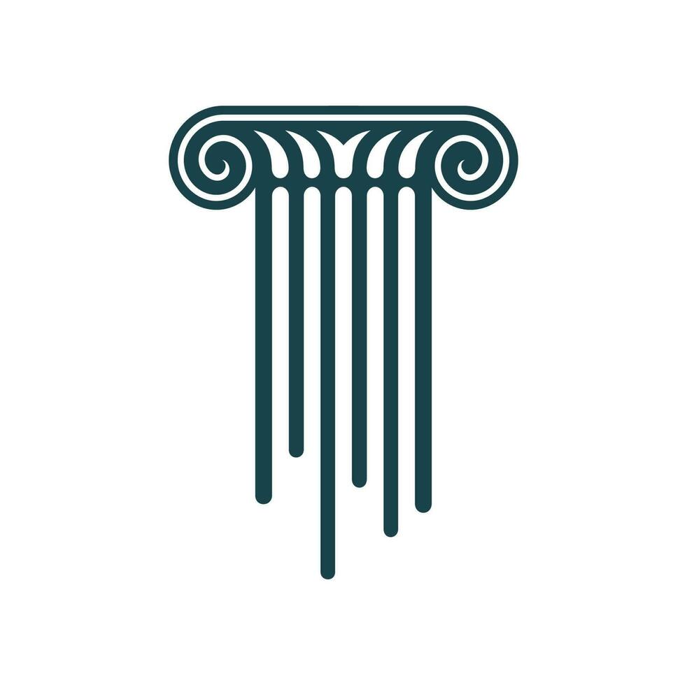 oude Grieks pijler of kolom icoon, wet, gerechtigheid vector