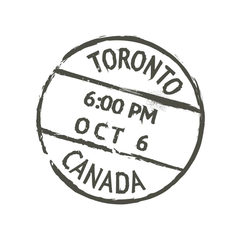 Canada Toronto port en grungy post- postzegel vector