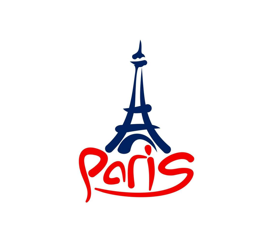 Parijs eiffel toren icoon, reizen mijlpaal van Frankrijk vector
