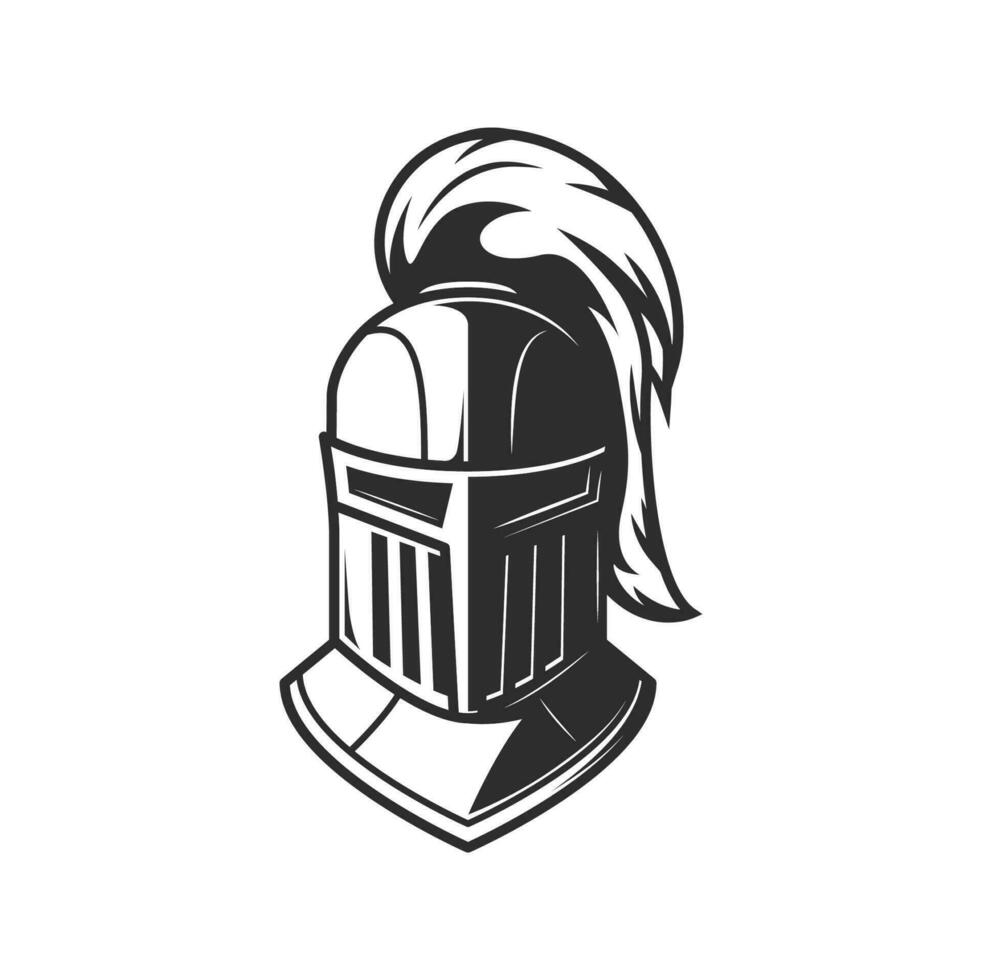 ridder krijger helm, heraldiek schild van soldaat vector