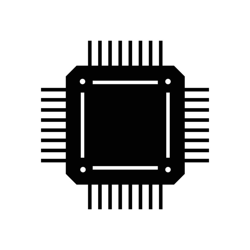 centraal verwerken eenheid icoon ontwerp. microchip teken en symbool. computer element vector illustratie.