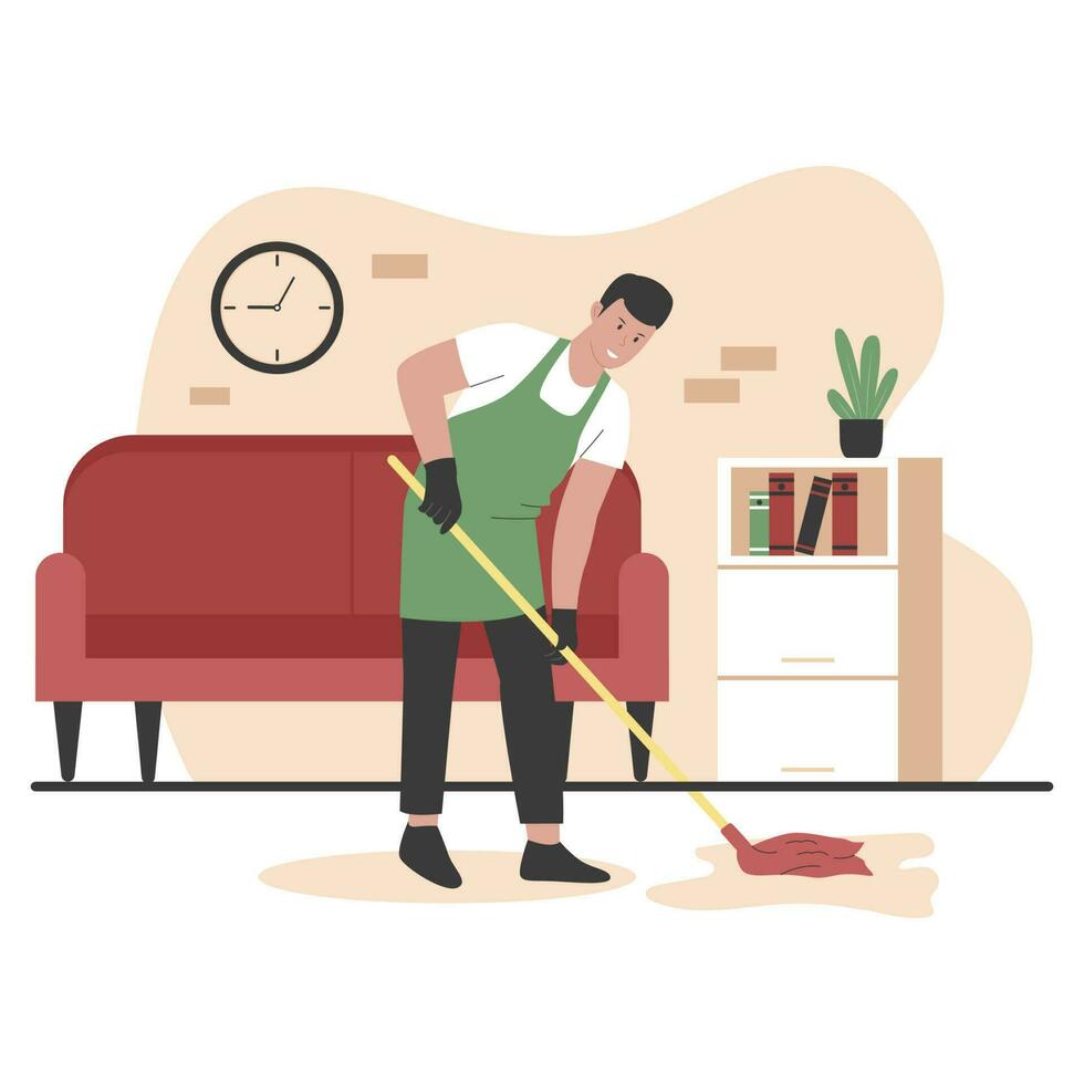 huis schoonmaken onderhoud illustratie concept vector