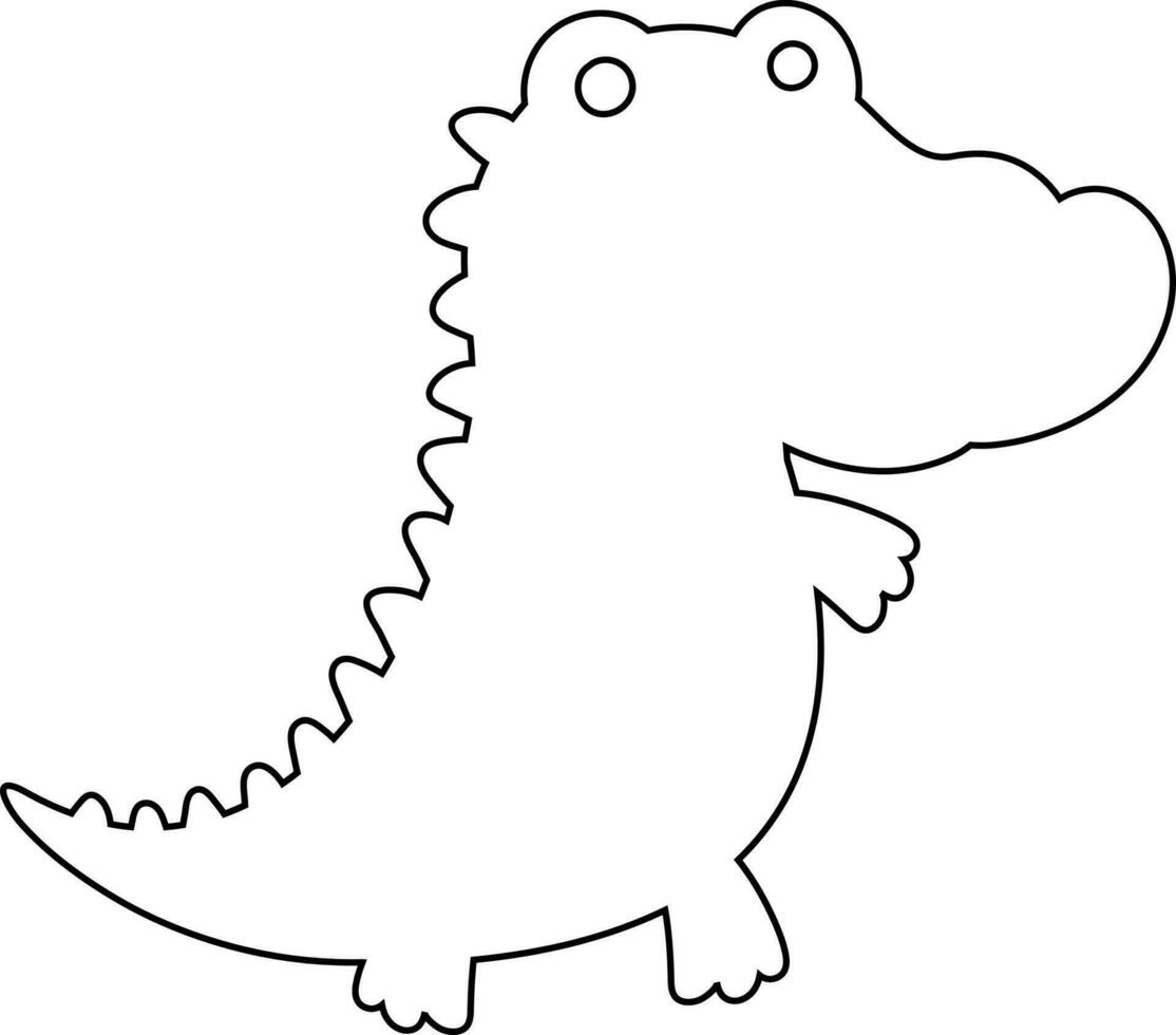 krokodil lijn tekening voor decoratie. vector