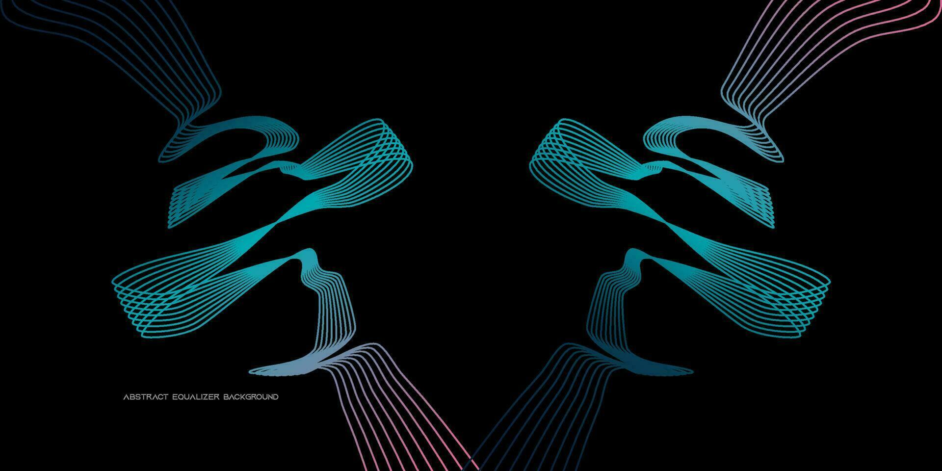 abstract beweging geluid golven gelijkmaker kleurrijk Purper groen blauw geïsoleerd Aan zwart achtergrond. vector illustratie in de concept van geluid, stem, muziek-