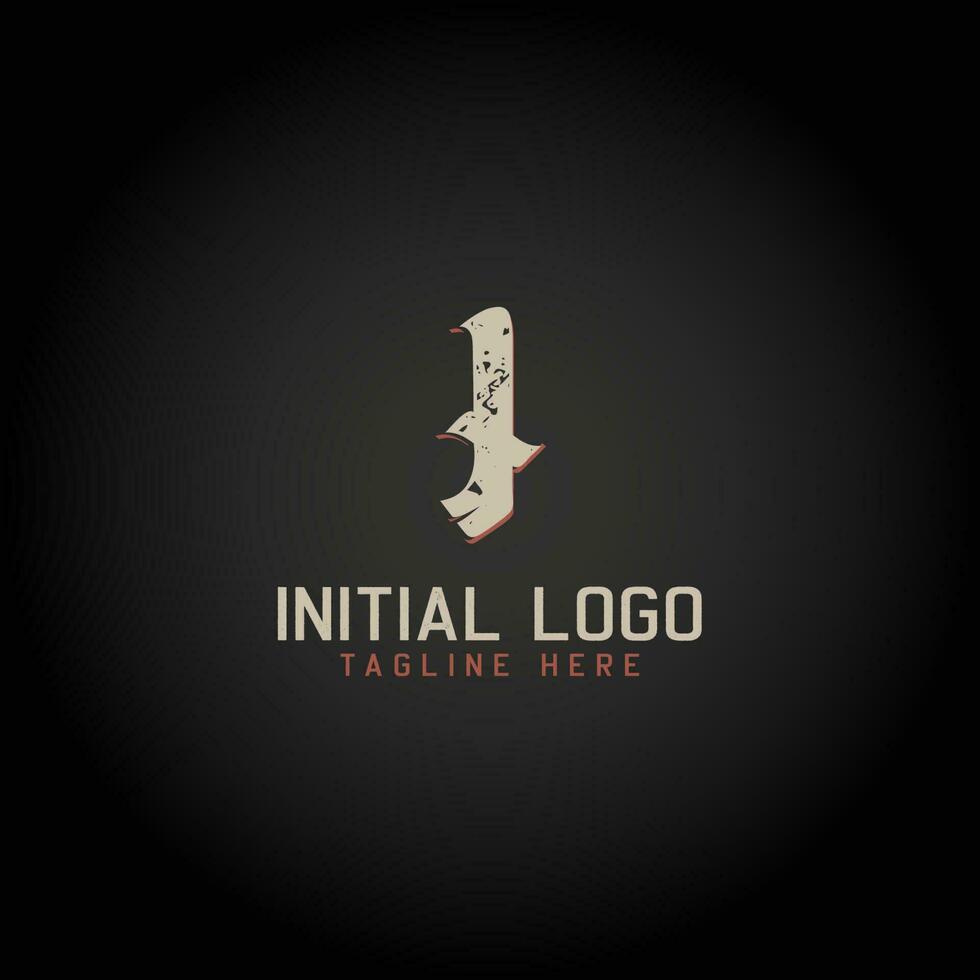 logo van ik alfabet eerste gotisch stijl icoon ontwerp vector
