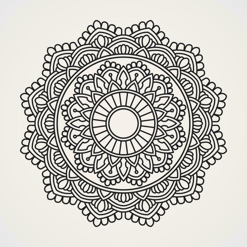 mandala bloem sier- patroon. geschikt voor henna, tatoeages, foto's, kleur boeken. Islam, hindoe, boeddha, Indië, Pakistan, Chinese, Arabisch vector