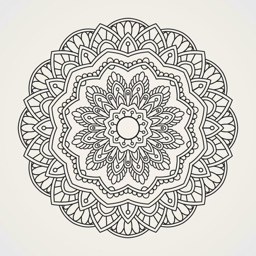 decoratief decoratie van mandala bloemen. geschikt voor henna, tatoeages, kleur boeken. Islam, hindoe, boeddha, Indië, Pakistan, Chinese, Arabisch vector