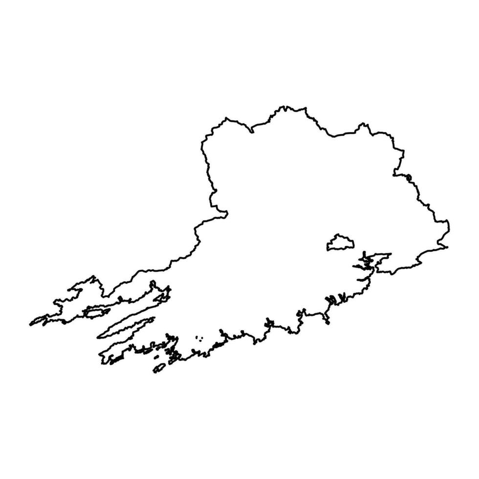 provincie kurk kaart, administratief provincies van Ierland. vector illustratie.