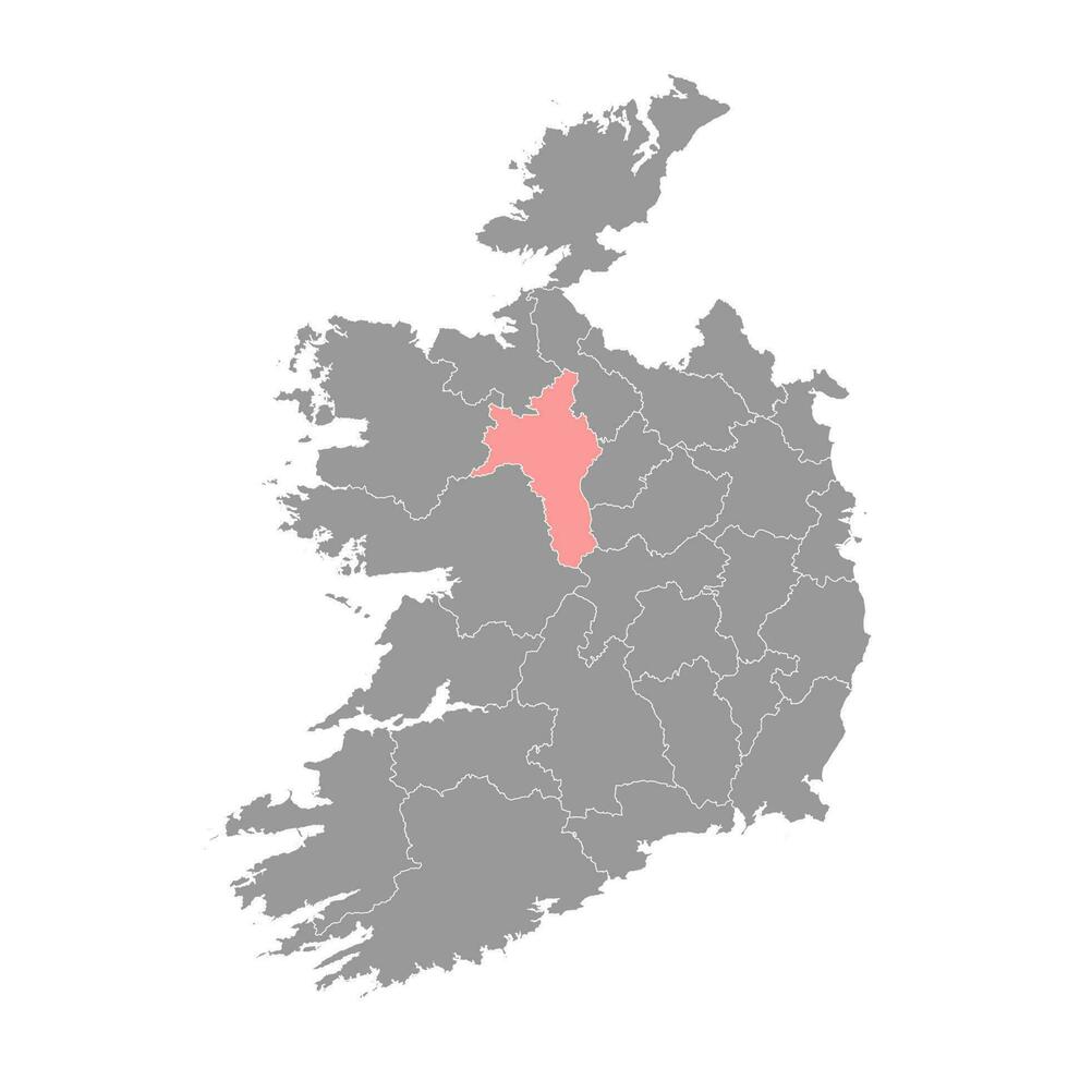 provincie roscommon kaart, administratief provincies van Ierland. vector illustratie.