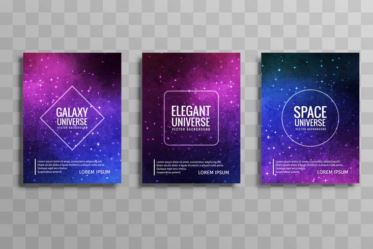 Moderne galaxy stylie zakelijke brochure set vector