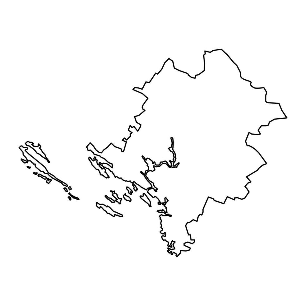 sibenik knin provincie kaart, onderverdelingen van Kroatië. vector illustratie.