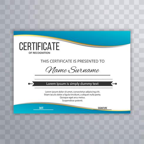 Certificaat Premium sjabloon awards diploma blauwe golf ontwerp vector