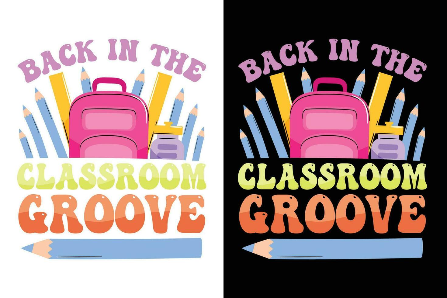 terug naar school- kleurrijk t overhemd ontwerp, kinderen t shirt, school- t shirt, leraar en leerling shirt, vector