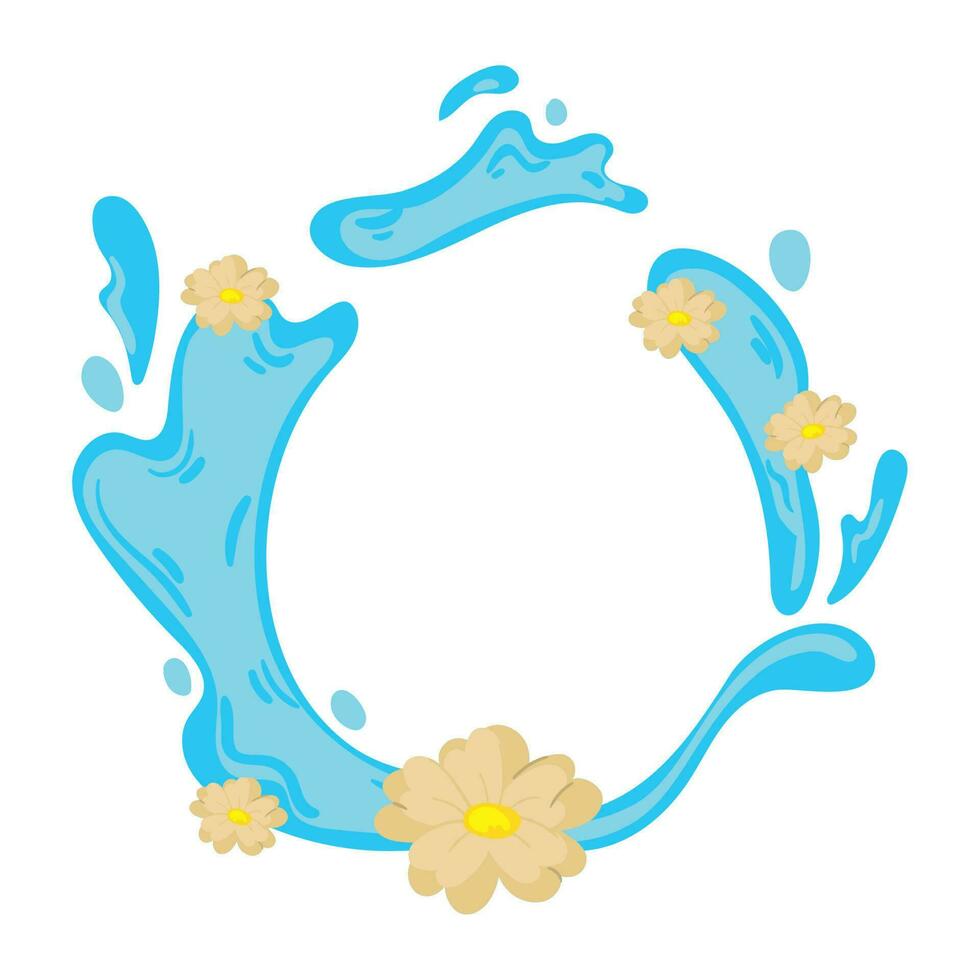 bloemen en water spatten vector icoon