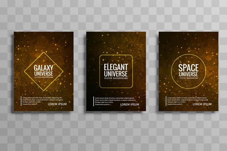 moderne sterrenhemel universum vector brochure kaarten set vector