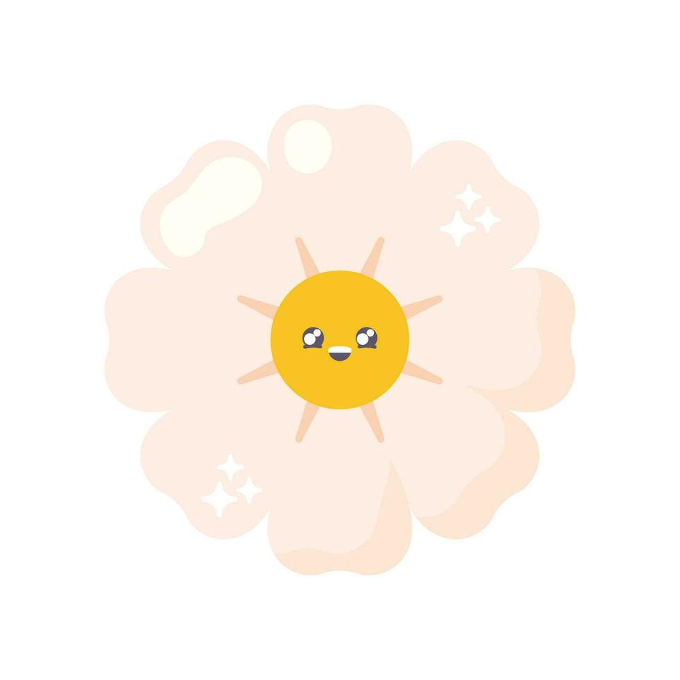 bloem emoji kawaii icoon geïsoleerd vector