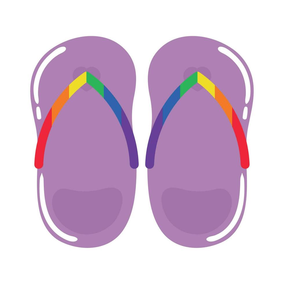 sandalen met lgbtq vlag icoon geïsoleerd vector