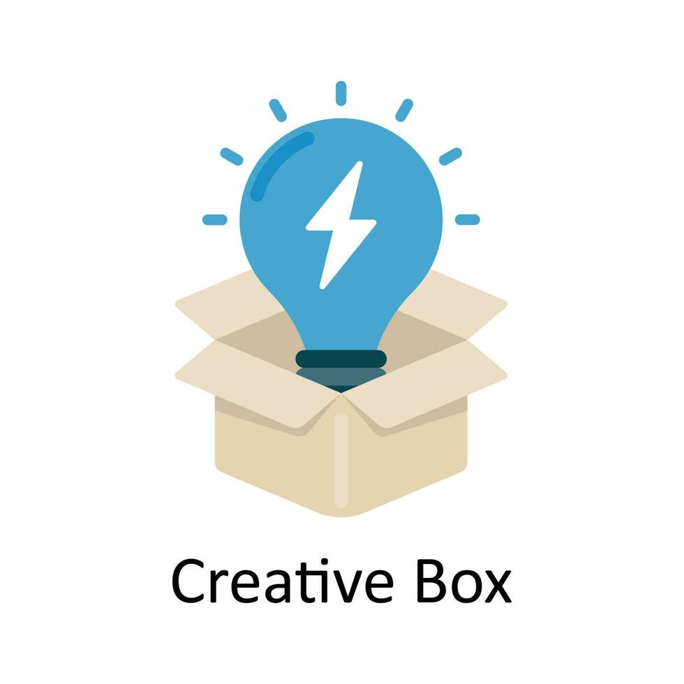 creatief doos vector vlak icoon ontwerp illustratie. onderwijs en aan het leren symbool Aan wit achtergrond eps 10 het dossier