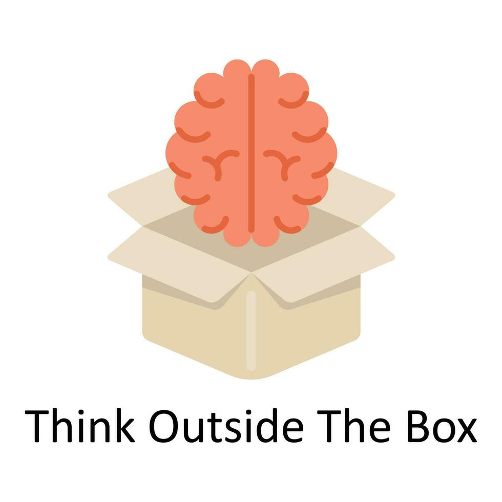 denken buiten de doos vector vlak icoon ontwerp illustratie. onderwijs en aan het leren symbool Aan wit achtergrond eps 10 het dossier