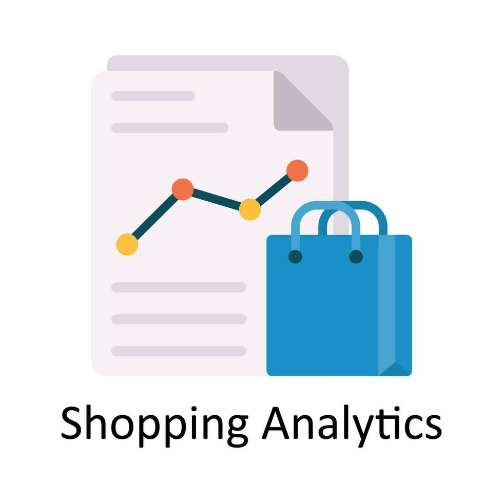 boodschappen doen analytics vector vlak icoon ontwerp illustratie. ecommerce en boodschappen doen symbool Aan wit achtergrond eps 10 het dossier