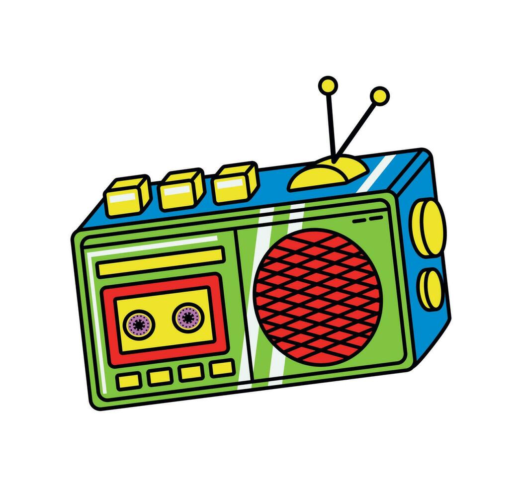 radio 90s knal kunst vector