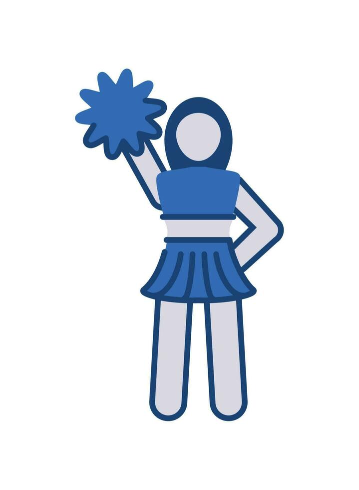 cheerleader karakter icoon geïsoleerd stijl vector