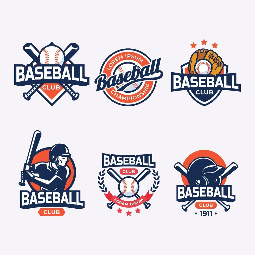 set van honkbal badge vector