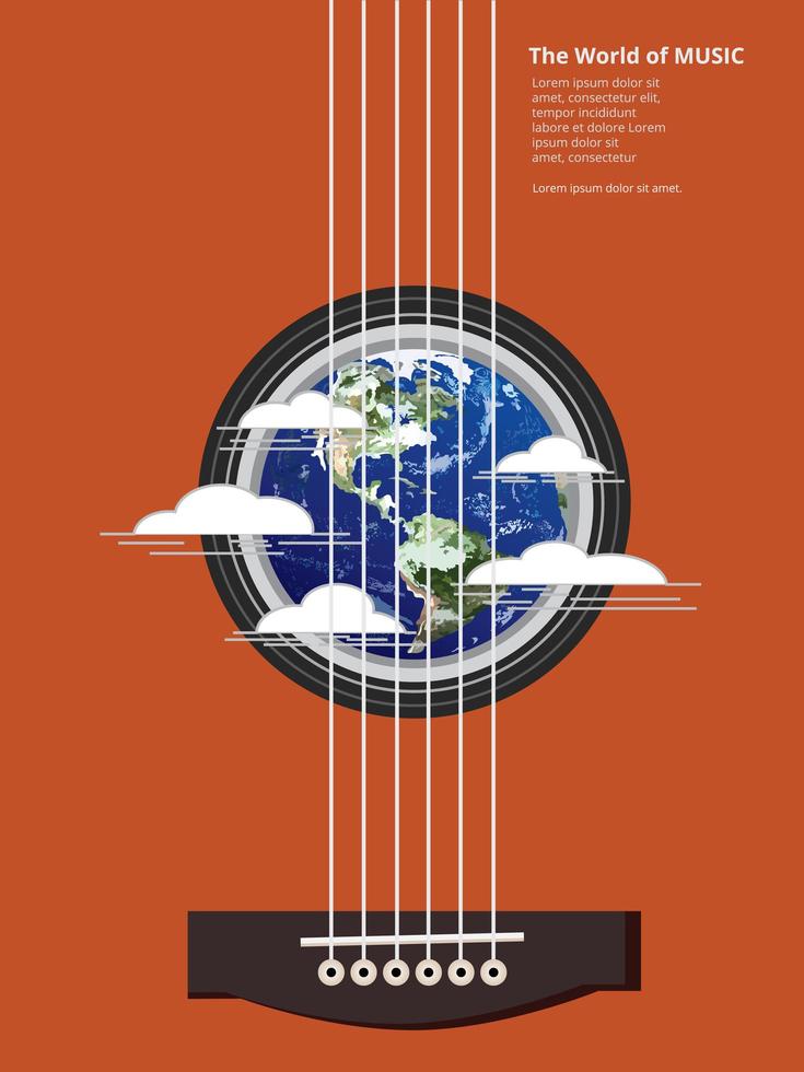 de wereld van muziek poster vectorillustratie vector