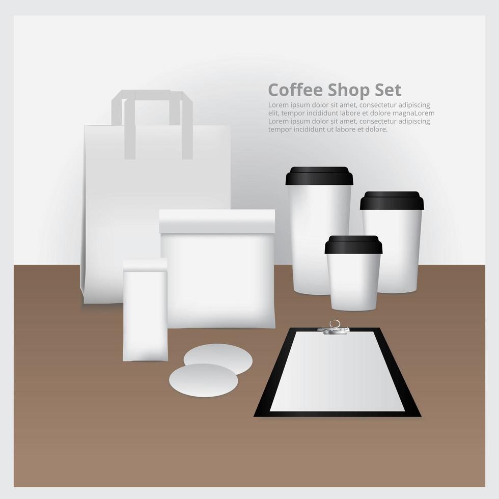 coffeeshop set mock up vectorillustratie vector